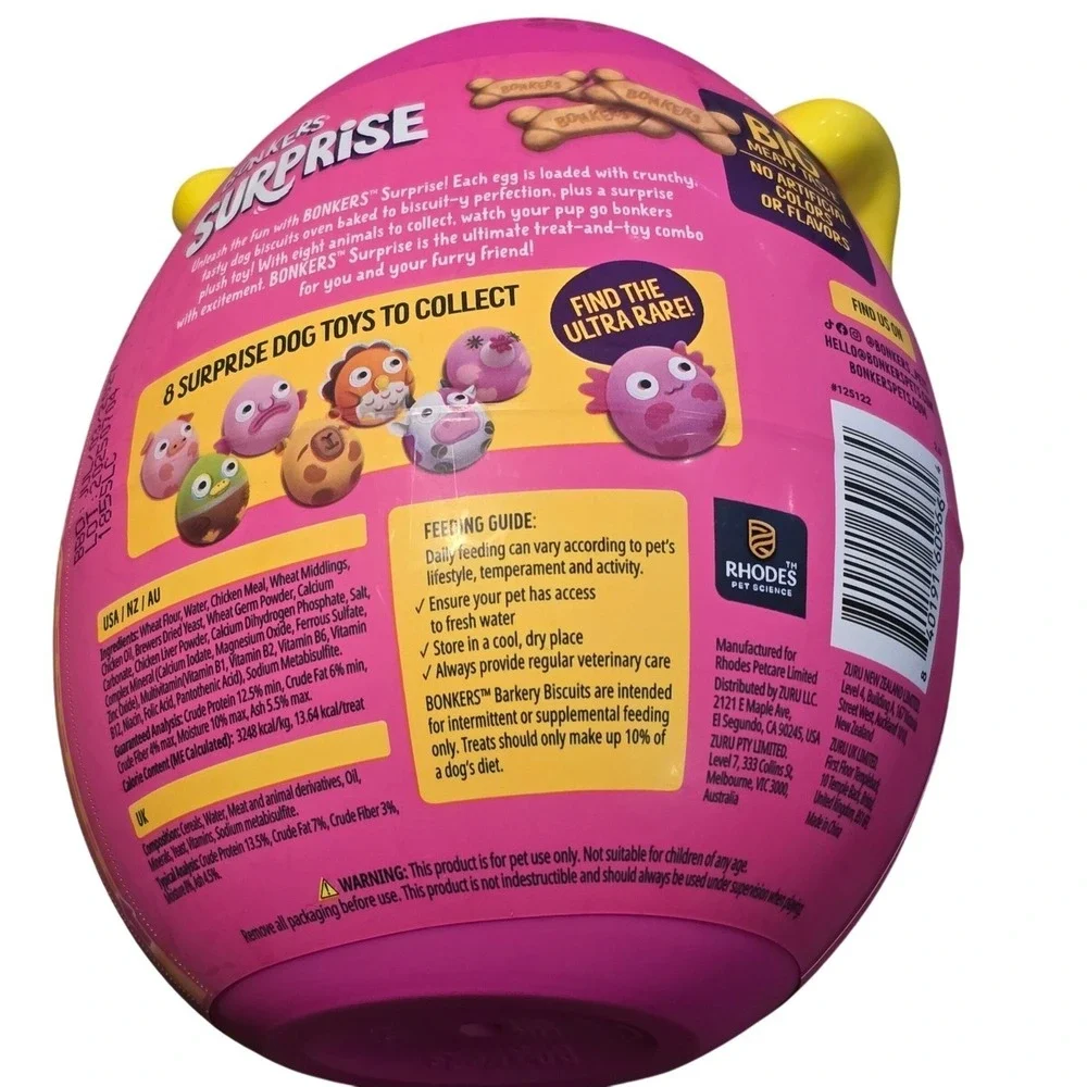 Bonkers Surprise Dog Toy Tasty Dog Treats Biscuits Plush Toy‎ Mystery Box Zuru